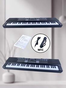 Durable 61-Key Kids Electronic Keyboard Piano With Microphone & USB – Portable Musical Instrument For Ages 3+ – Features Recording & Playback, Built-In Songs, Multiple Tones & Rhythms, Educational Learning Toy For Boys & Girls, Ideal Gift To Enhance Creativity & Coordination, Includes Music Stand & Power Adapter