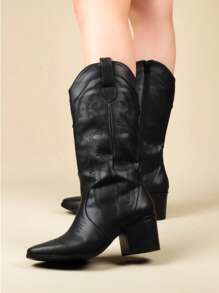 BOTAS VAQUERAS PARA MUJER. BOTAS PARA DAMA DE MONTAR. BOTAS VAQUERAS NEGRAS - Negro - Ver 1