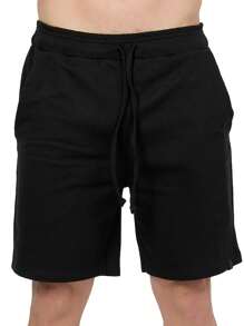 Men's Casual Gym Sweat Shorts - Black - View 1