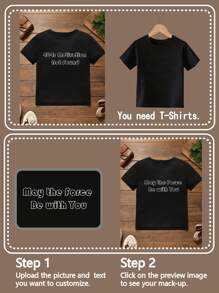 Customized Text, Name, Birthday Wishes, Phrase Printed T-Shirts For Boy, Girl, And Youth, Ideal For Team Uniforms, Outdoor Wear, Birthday Gifts, Party Favors, Spring And Summer Season