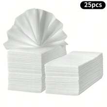 25/50/100 包 Servietto 一次性亚麻手感毛巾布状手巾浴室餐巾柔软吸水纸巾适用于浴室、派对、婚礼或活动、家居用品、浴室 - 白色 - 查看 4