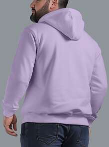 Men's Plus Size Sweatshirt  Hood Premium Mesh Cold Weather Blouse Basic Cotton Flannel Coat Various Colors - Màu tím - Xem 3