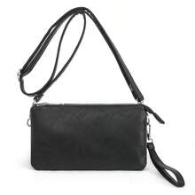 Bolso bandolera de PU de estilo minimalista con pliegue para mujer, diseñador de moda, bolso de mano casual, bolso de hombro con ranura para tarjetas de crédito, ajustable y desmontable, para salir y vida urbana
