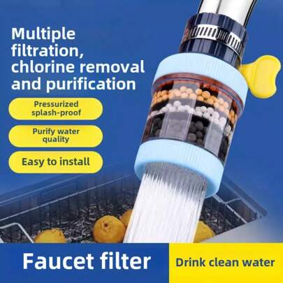 Aireador con filtro de agua anti-salpicaduras para grifos de cocina, extensión purificadora del grifo del fregadero para el hogar
