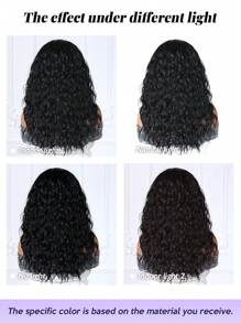 20英寸高品质舒适透气蓬松长卷假发，黑色中长蓬松卷发假发，女士款，采用耐热合成纤维制成，是度假、旅行、家庭聚会、角色扮演、音乐节和日常佩戴的理想之选。 - 黑色 - 查看 8