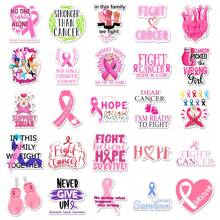 50 Stücke Brustkrebsbewusstsein Aufkleber für Menschen, die sich um Frauen kümmern, rosa Schleife Fürsorge für Frauengesundheit Aufkleber für Wasserflasche, Laptop, Sammelalbum