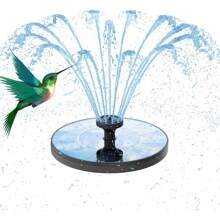Upgraded Solar Powered Floating Water Fountain For Garden Outdoor Decoration, With 6 Nozzles, For Bird Bath, Garden, Pond, Fish Tank, Aquarium, Swimming Pool, Waterproof IPX8