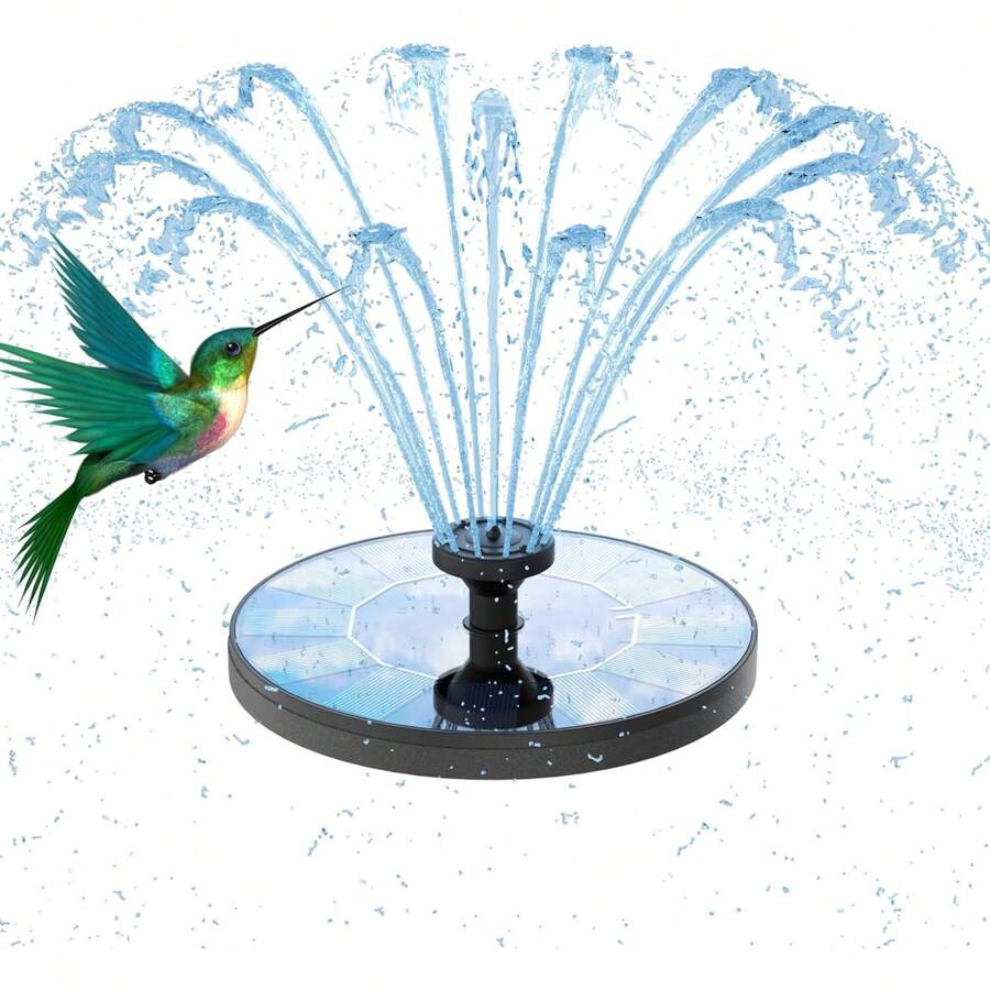 Upgraded Solar Powered Floating Water Fountain For Garden Outdoor Decoration, With 6 Nozzles, For Bird Bath, Garden, Pond, Fish Tank, Aquarium, Swimming Pool, Waterproof IPX8