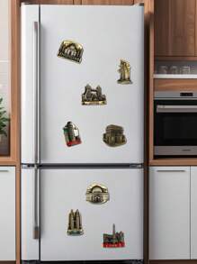 1pc 3D Architectural Landmark Fridge Magnet, Scenic Spots Travel Souvenir Decorative Magnets From Different Countries And Regions, Interesting Craft Decoration Gifts Birthday Graduation