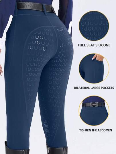 ROYALS MATTINI Women Equestrian Jodhpurs & Breeches, Full Seat Silicone Anti-Slip Durable Riding Pants, Pocketed Equestrian Tights Suitable For Horse Riding Sports, Quick-Dry
