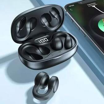 Auriculares inalámbricos, auriculares con control táctil, auriculares con clip para la oreja que no lastiman los oídos, compatibles con los auriculares de Apple