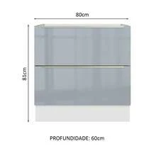Gabinete Bajo Cocina Madesa Lux 60cm Sin Encimera Bg Color Blanco/gris - Blanco y Gris - Ver 2