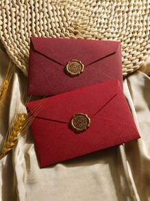 Linen Texture Envelope Sets, Vintage Style Stationery, Envelopes, Letter Papers, Invitations, Postcards, Sealing Wax Envelopes, Stationery Sets, Elegant Gifts For Loved Ones, Available In Multiple Colors,School Supplies,Back To School - Multicolor - View 6