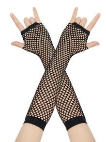 Fingerlose Netzhandschuhe für Mädchen & Kinder, Neonfarben, Größe 8-16 Jahre, geeignet für Partys, Kostümspiele, Cosplay und andere Themenveranstaltungen