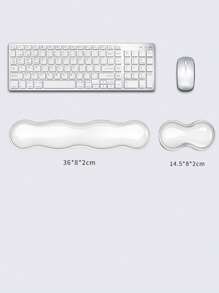 1 Set Crystal Clear Wave Shape Wrist Rest Pad For Mouse Pad, Keyboard Palm Rest, Wrist Support Cushion - Cool & Comfortable