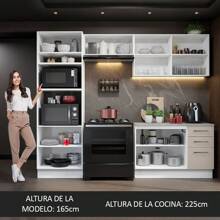 Cocina Integral Completa Modular Madesa Agata 270cm Color Blanco/crema 07 - Blanco y Crema - Ver 5