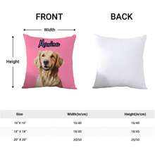 1PC DIY Custom Design Pet Portrait Pillow, Personalized Retro Photo Pillow Case For Dog And Cat Owners, Custom Pet Name Gifts - Multicolor - View 4