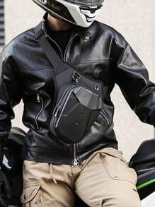 Motorcycle Side Leg Bag - EVA Hard Shell Outdoor Casual Waist Pack, Motorcycle Phone Wallet Hip Pack With Adjustable Shoulder Strap, Zipper Closure And Ventilation Holes, Suitable For Camping, Cycling, Outdoor Adventure - Rider Dedicated Adventure Storage Bag | Sports Accessories | Secure Zipper Closure, High Quality Nylon Waist Pack For Motorcycle Riding And Outdoor Adventure 2000s Style Streetwear