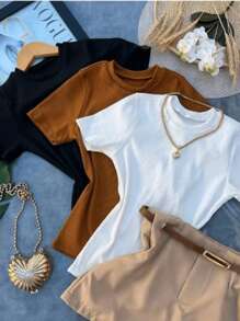 Kit With 3 Shirts In Classic, Modern, Chic Ribbed Fabric - 白色 - 查看 1