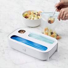 StoraBag 3 Slot Food Bag Organizer: Kitchen Drawer Organizer,  Freestanding, Ziplock Bag Dispenser,Drawer Food Bags Dispenser, 3-Slot, Plastic Sandwich Bag Organizer For Kitchen Storage - White - View 1