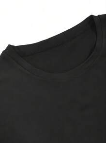 High Street Sports Basketball Women Clothing Tee Shirt Homme Short Sleeve Round Neck Printing Pullover T-Shirts 50374 - màu đen - Xem 4