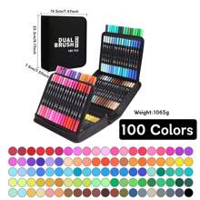 Bộ bút lông hai đầu 72-168 màu, bút lông nghệ thuật đầu trung bình dùng để vẽ, viết thư pháp, viết nhật ký và viết chữ tay - Nhiều màu, không thấm nước, có thể giặt được, lý tưởng cho bề mặt nhựa, thích hợp cho học sinh, làm quà tặng Lễ Tạ ơn, Giáng sinh, Năm mới - Nhiều màu - Xem 16