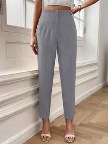 Pantalones Simples Blancos - Gris Claro - Ver 1