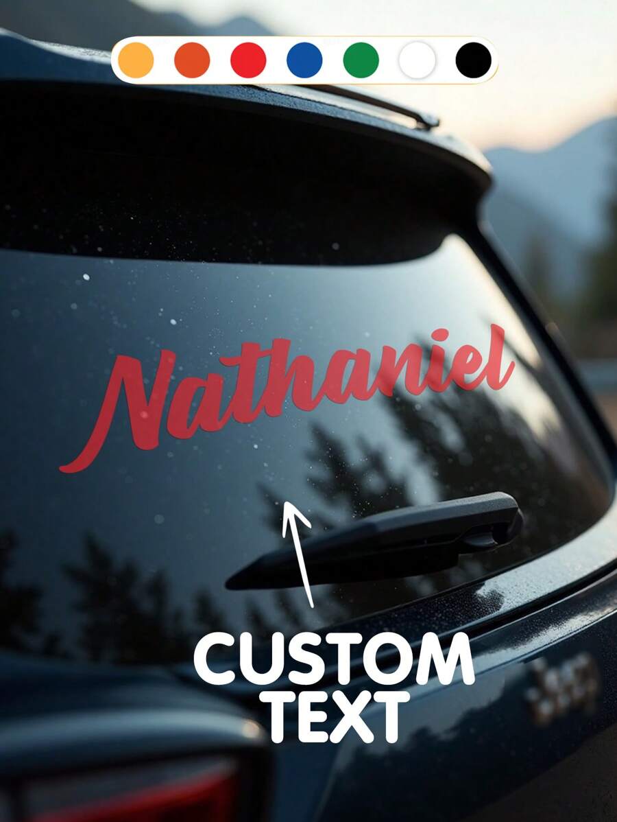 1 miếng dán vinyl tùy chỉnh, nhãn dán cá nhân hóa, decal vinyl chống thấm nước, nhãn dán chữ có thể tùy chỉnh, thích hợp cho cửa sổ xe hơi, hộp thư, thuyền, xe máy, mũ bảo hiểm, máy tính xách tay, có thể tùy chỉnh bất kỳ văn bản, tên, chữ cái nào, biểu ngữ cửa xe, họa tiết chữ trên kính chắn gió xe hơi, quà tặng cho nam/nữ, thời trang mùa tựu trường. - Đỏ - Xem 1