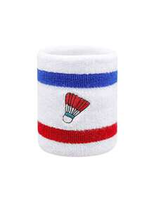 Men's Badminton Embroidered Wrist Sweatbands, Elastic Moisture-Wicking Thick Fleece Wrist Bands, Multiple Colors Available, Suitable For Basketball, Tennis, Baseball, Softball, Volleyball, Soccer, Running, Golf, Yoga, Archery, Gym, Weightlifting And Other Sports