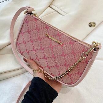 Baguette tas met kettingband voor dames, Franse stijl niche handtas, nieuwe populaire veelzijdige stijlvolle schouder-/okseltas voor dames