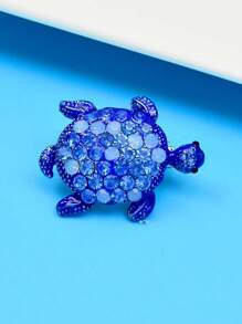 1 pieza Broche de mujer con forma de tortuga de strass, accesorio de moda elegante para chaqueta
