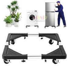 1 Piece Adjustable Mobile Support Base Refrigerator Washing Machine Furniture - Black 1 - View 11