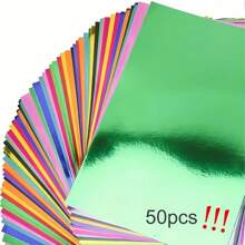 50 piezas/30 piezas/20 piezas Cartulina metálica de textura de colores A4/A5, cartulina reflectante de color mixto, peso de 150g, adecuada para hacer tarjetas de felicitación, álbumes de recortes, manualidades DIY, origami DIY, pintura, corte, útiles escolares, regreso a la escuela