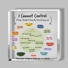 平静角落亚克力桌牌 - 送给女性、辅导员和心理学学生的完美心理健康礼物 - 非常适合治疗办公室、教室装饰、圣诞节 - transparent - 查看 10