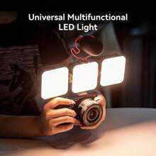 P96 LED Mini Ring Light, Video Light,96 LED Beads For Photography Video Lighting, Rechargeable 2200mA CRI 95 + 2700-6500K W 3 Cold Shoes Christmas Gifts 3286B/4660