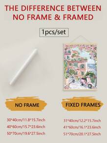 1PC Landschap Frameloze Kunst Canvas Poster, Roze Decoratieve Schilderijen, Meisjesachtige Decoratieve Schilderijen, Thuis Muurdecoratie, Frameloos