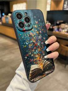 1pc Colorful Butterfly Painted Thick Shockproof Phone Case Compatible With IPhone 16/11/16pro/16plus/16promax/16e/15Promax/13/14/12/XS/XR/7G/8P, Compatible With Samsung Galaxy S25/S25PLUS/S25 Ultra/A16/A36/A26/A56/A50/A12