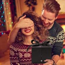 Soap Rose Black Exquisite Gift Box, Paired With Blue Pendant Necklace, Suitable For Valentine's Day, Mother's Day, Graduation, Major Festivals As Gifts For Wife, Girlfriend, Myself, Mother, Classmates