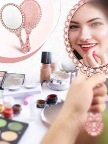 4/16/32件套派对礼品套装、婚礼派对礼品套装、新娘送礼会礼物、优雅的手持镜子、感谢卡和白色欧根纱束口袋、乔迁礼物，适合生日派对、单身派对、水疗派对 - 彩色 - 查看 5