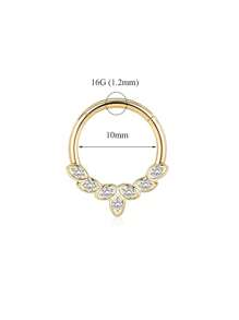 1pc 16G Septum Rings Stainless Steel Nose Rings Hoop Inlaid With Zirconia Multifunctional Ring Daith Earrings Hoop Cluster CZ Hinged Segment Clicker Daith Helix Conch Tragus Ear Piercing - Nasal Septum Ring - View 20