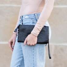 Bolso bandolera de PU de estilo minimalista con pliegue para mujer, diseñador de moda, bolso de mano casual, bolso de hombro con ranura para tarjetas de crédito, ajustable y desmontable, para salir y vida urbana