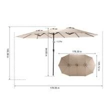 okwish Parasol Garden Parasol Cantilever Parasol Balcony Parasol With Crank, 453 * 267 Cm (L * W) - Khaki - View 3