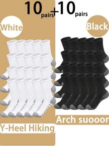 20/10/1 Pair Multi-Color Men Mid-Calf Socks, Breathable & Comfortable Socks For Men's Basketball Training, Outdoor Running