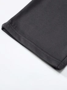 Men's Loose Straight Leg Sweatpants, Casual Drawstring Plain Color Baggy Trousers, Versatile And - Dark Grey - View 4