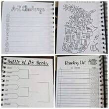 邪恶终极计划记事本 - 螺旋装订书籍日记本，包含阅读挑战、A-Z 挑战、书籍之战和阅读清单部分 - 耐用纸质封面 - 幽靈 - 查看 10