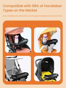 Multifunctional Children's Stroller Snack Tray, Compatible With 98% Of Handlebar Types On The Market - Black - View 5