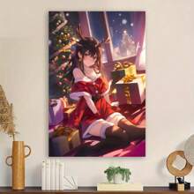 Framed Anime Girl, High-Definition Decor For Room Aesthetics, Suitable For Canvas Prints In The Living Room, Bedroom, Bathroom, Kitchen, Office, Or Cafe, Measuring