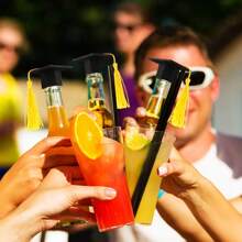 10pcs Mini Graduation Caps, Photography Props For Graduation, 2025 Mini Graduation Cap Decorations, Tassel Decor Paper Cupcake Toppers, Not Edible, Party Decoration Hats, Graduation Party Cake Decorations, Mini Graduation Caps With Tassels Are More Suitable For Graduation Party Gifts. - Multicolor - View 9