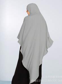 1pc Women Long Solid Color Elegant Chiffon Fringed Headscarf, Suitable For Daily Wear - Multicolor - View 4