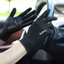 1 Pair Stylish Women's Touchscreen Cycling Gloves - Breathable & Anti-Slip, Black Polyester Knit For Spring/Summer Driving & Outdoor Activities, Cycling Accessories - Black - View 2